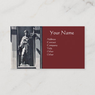 JUSTICE LEGAL OFFICE,ATTORNEY Red Ruby Monogram Business Card