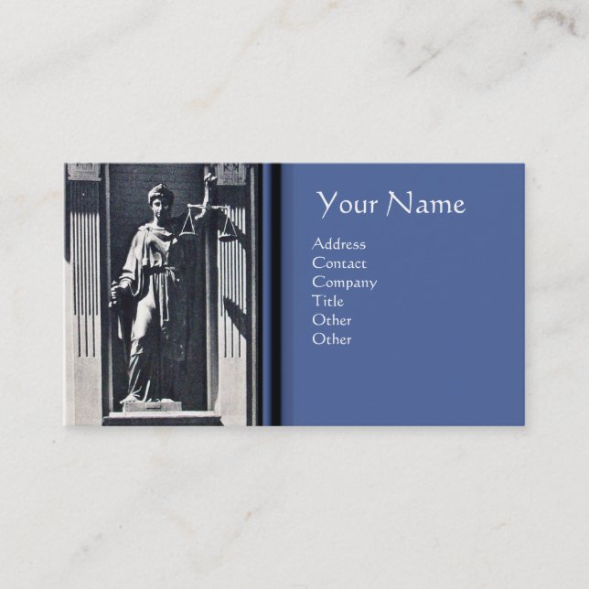 JUSTICE LEGAL OFFICE,ATTORNEY Topaz Monogram Business Card (Front)