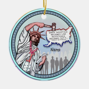 Justice Liberty Political  Ceramic Ornament