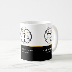 Justice Logo Black White Gold Coffee Mug