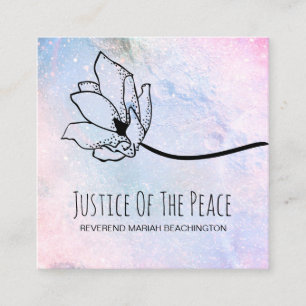 *~* JUSTICE OF THE PEACE Moon Crater Pastel Square Business Card