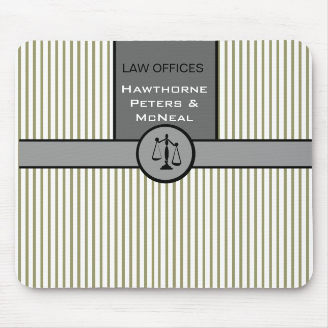 Justice Pinstripes  Pattern  Law Office Attorney Mouse Pad (Front)