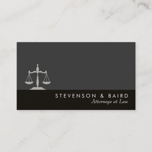 Justice Scale Attorney  at Law Business Card (Front)