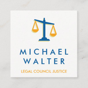 Justice Scale   Attorney At Law Square Business Card