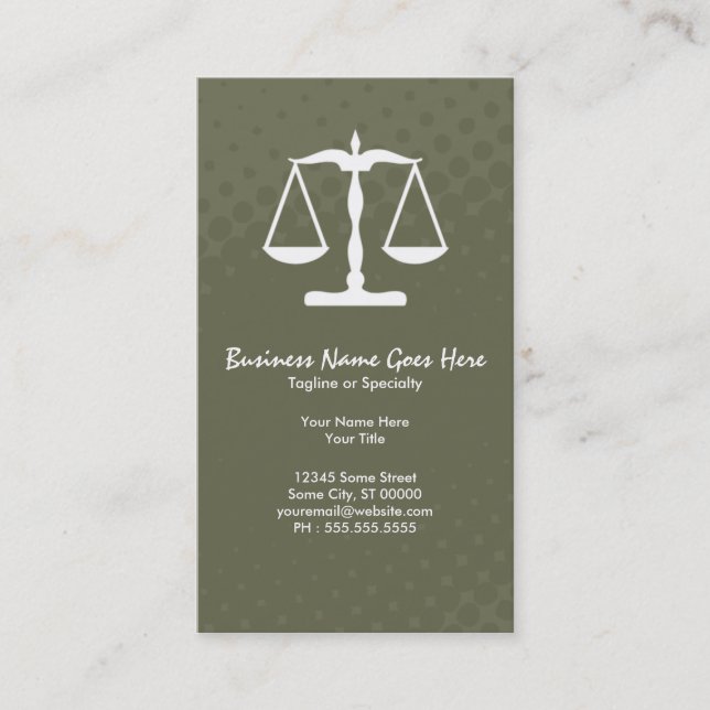 justice scale business card (Front)
