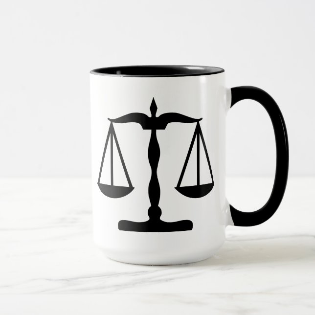 Justice Scales ~ Black Mug (Right)