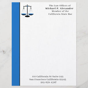 Justice Scales Custom Letterhead