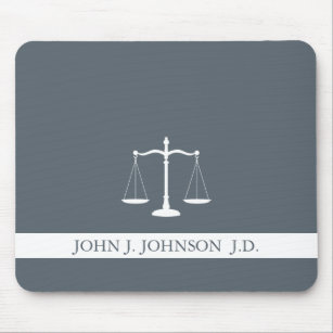 Justice Scales Custom Name Lawyer Slate Grey Mouse Pad