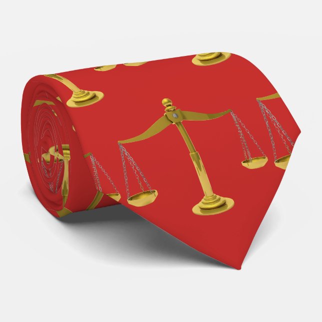 Justice Scales Law Court Judge Lawyer Necktie (Rolled)