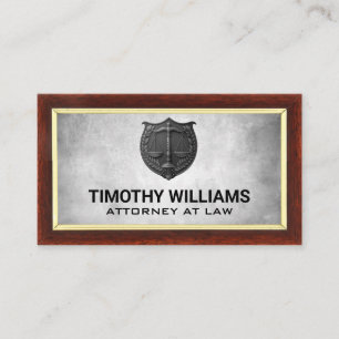 Justice Scales   Law Engraved Plaque Logo Business Card