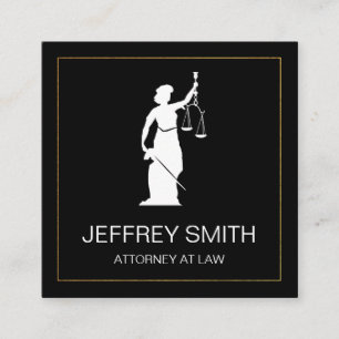 Justice Scales   Lawyer   Law Square Business Card
