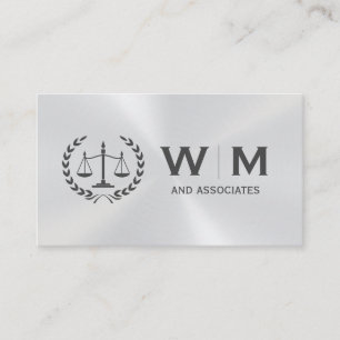 Justice Scales Monogram Metal Shine Business Card