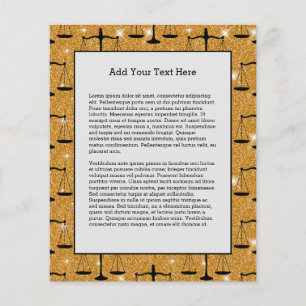 Justice Symbol Balanced Scales Golden Glitter Flyer