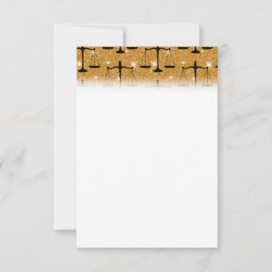Justice Symbol Balanced Scales Golden Glitter Save The Date