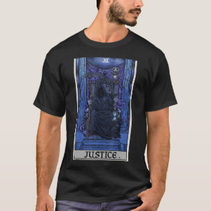 Justice Tarot Card Grim Reaper Halloween Gothic Wi T-Shirt