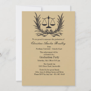 Justice Wreath Law School Graduation Invitation