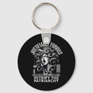 Justifiably Furious Medusa Greek Mythology Feminis Key Ring