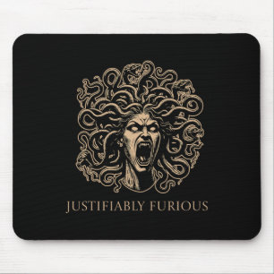 Justifiably Furious Medusa Greek Mythology Feminis Mouse Pad