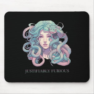 Justifiably Furious Medusa Greek Mythology Feminis Mouse Pad