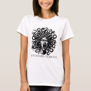 Justifiably Furious Medusa Greek Mythology Feminis T-Shirt