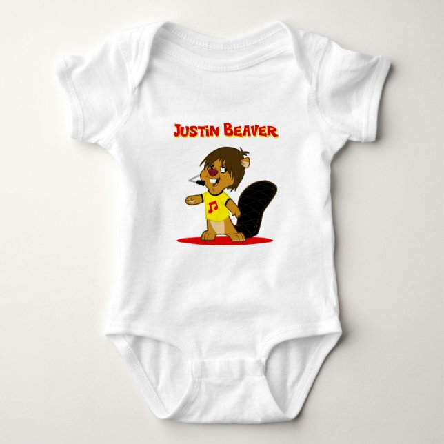 Justin Beaver Baby Bodysuit (Front)