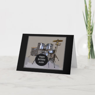 Justin Happy Birthday Drums Card