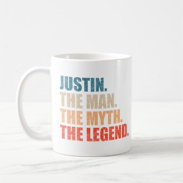 Justin The Man The Myth The Legend Coffee Mug (Left)