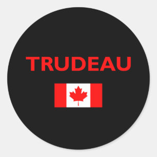 Justin Trudeau Canada Canadian Flag Dark Classic Round Sticker