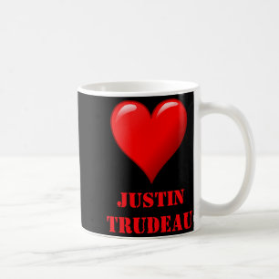 Justin Trudeau Cute Red Heart Love Red White Cool Coffee Mug