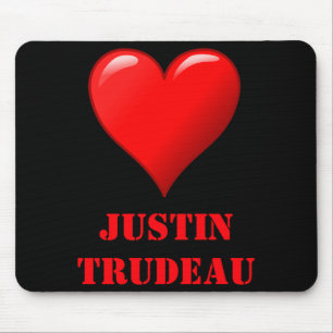 Justin Trudeau Cute Red Heart Love Red White Cool  Mouse Pad