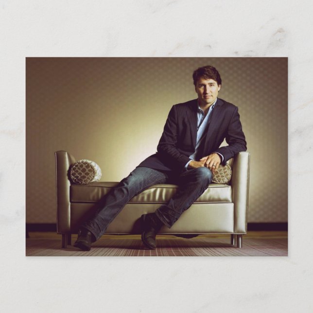 Justin Trudeau in jeans 2014 Postcard (Front)