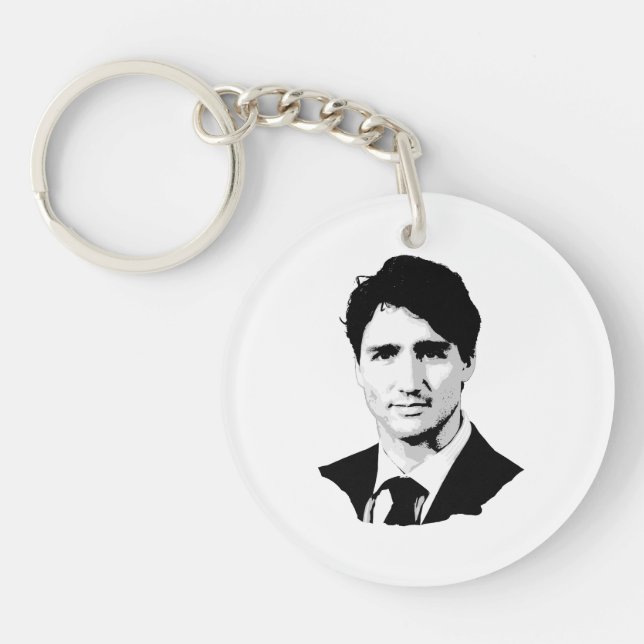 Justin Trudeau Portrait Key Ring (Front)