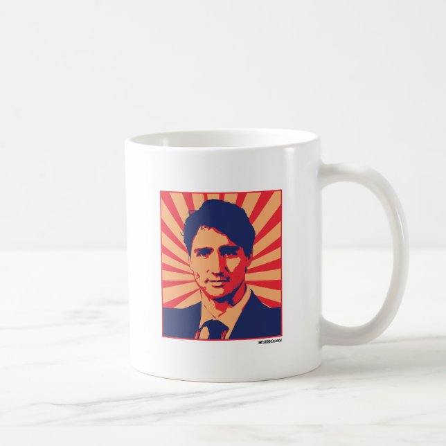 Justin Trudeau Propaganda Poster -.png Coffee Mug (Right)