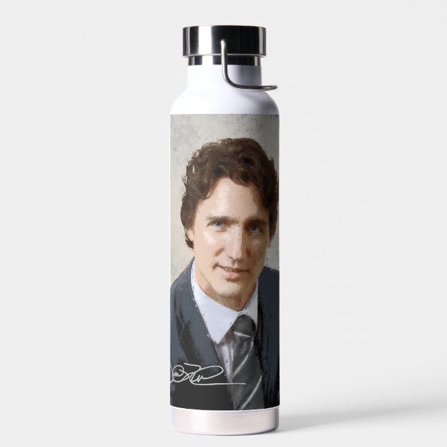 Justin Trudeau Water Bottle (Left)