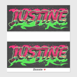 Justine Vorname Name Graffiti Aufkleber Sticker