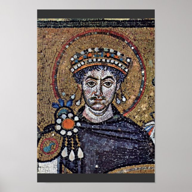 Justinian I, San Vitale (Ravenna) Choir Mosaics A Poster (Front)