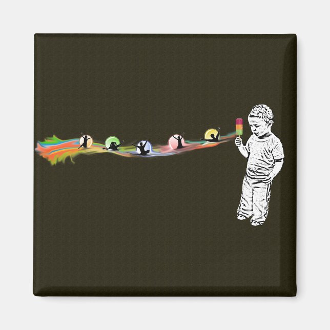 Justin's Popsicle Rainbow Magnet (Front)
