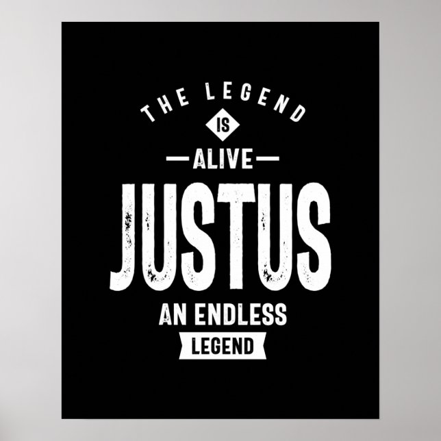 Justus Personalised Name Birthday Gift Poster (Front)