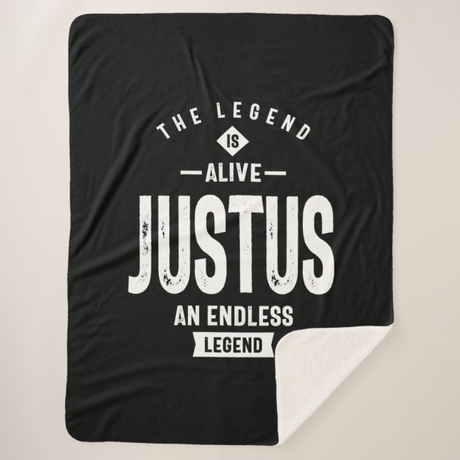 Justus Personalised Name Birthday Gift Sherpa Blanket (Front)