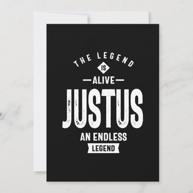 Justus Personalised Name Birthday Gift Thank You Card (Front)