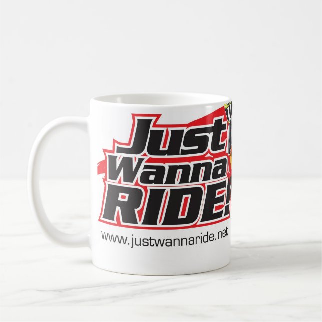 JustWannaRide Classic Logo Mug (Left)