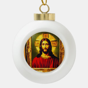 Jusus lord ceramic ball christmas ornament