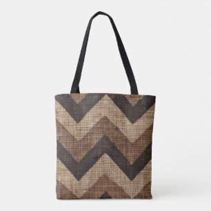 Jute Chevron Tote Bag
