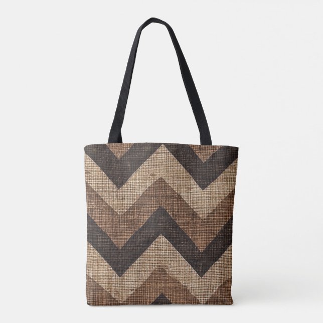 Jute Chevron Tote Bag (Back)