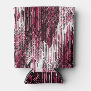 Jute Geometric Ethnic Modern Print. Can Cooler