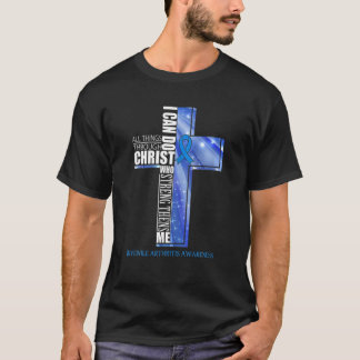 Juvenile Arthritis Awareness Christian Cross Ribbo T-Shirt