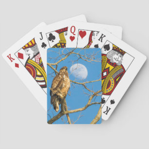 Juvenile Bald Eagle and the Moon Playing Cards