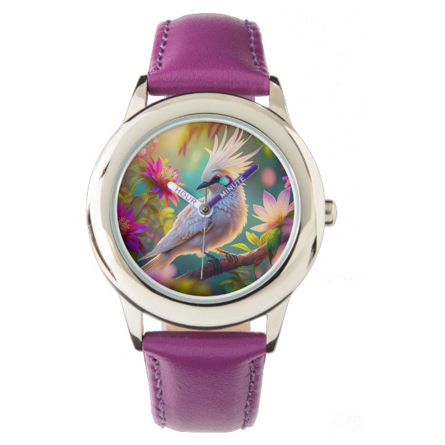 Juvenile Crested Blush Feather Dove Fantasy Bird Watch (Front)