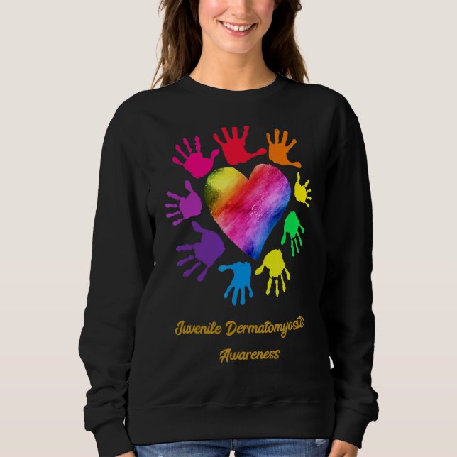 Juvenile Dermatomyositis Awareness Hands Sweatshirt (Front)