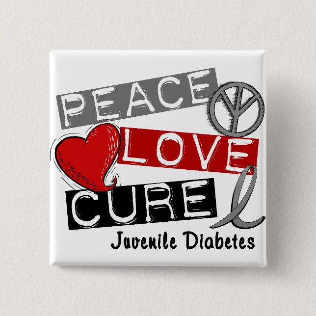 JUVENILE DIABETES 15 CM SQUARE BADGE (Front)